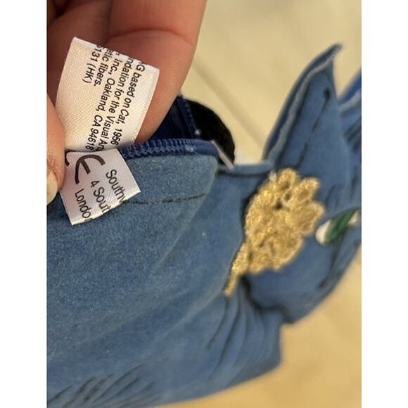 VTG Andy Warhol Blue Cat Pop Art Purse Bag Artsy 80s Retro Hipster Kitty Y2K 00s - Picture 16 of 16